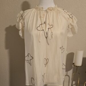 Philosophy Cream Artistic Blouse with Ruffle Sleeves